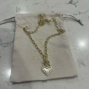 Kendra Scott Gold Ari Heart Enamel Frame Pendant Necklace